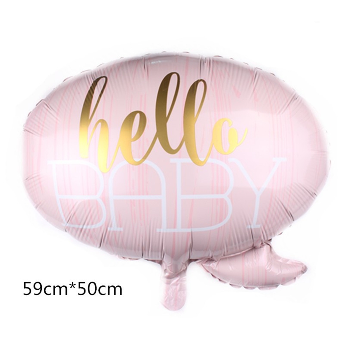 Balon din Folie Metalizata, Vafy, Figurina Norisor, Tema Hello Baby , 59x50 cm, Ambalaj Individual, Pai Inclus, Umflare cu Aer sau Heliu, Roz