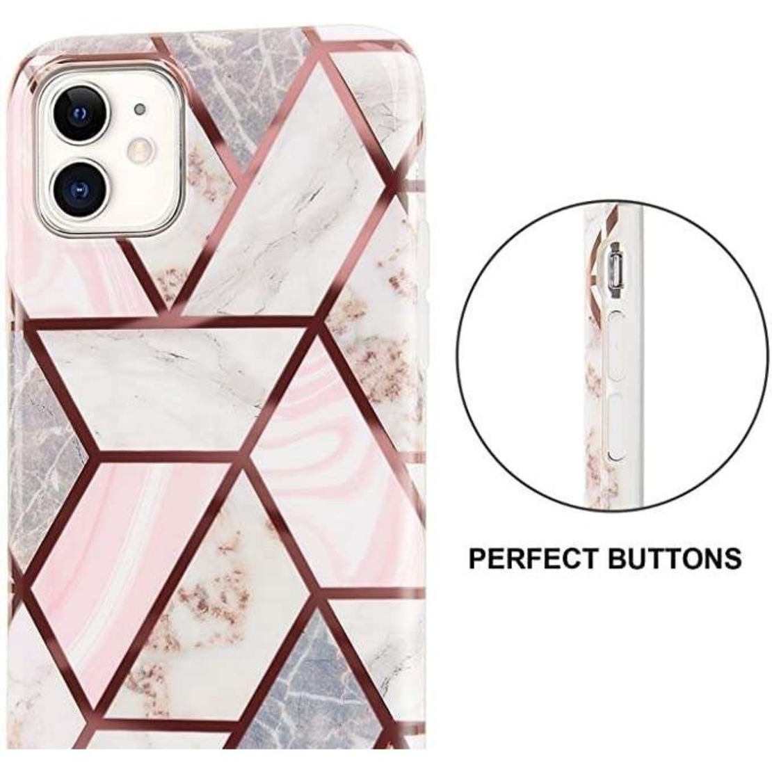 Husa protectie pentru Samsung A71 Soft IMD TPU Marble Geometric Alb