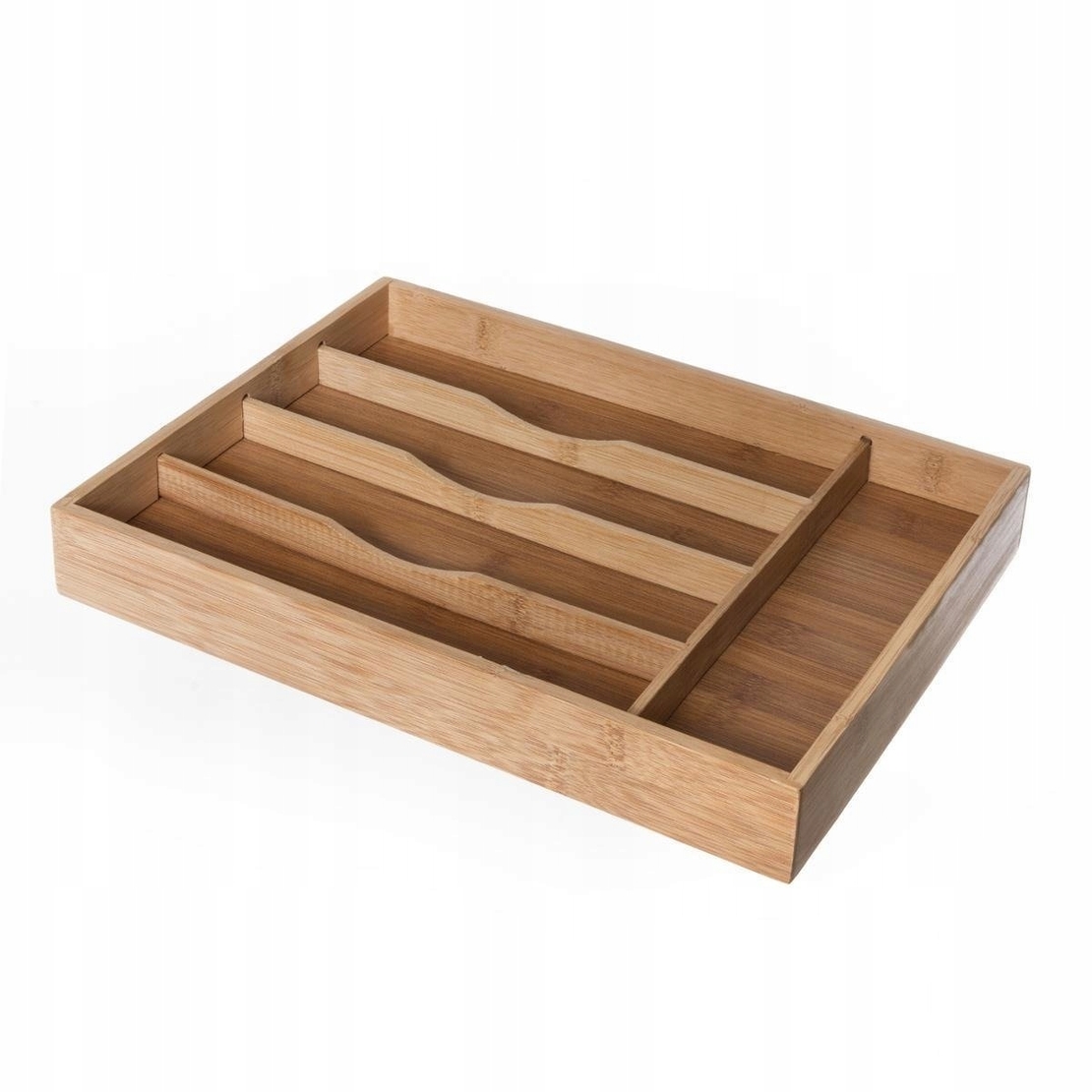 Organizator tacamuri 5Five din bambus si MDF cu 5 compartimente, 34x25 cm, maro natural