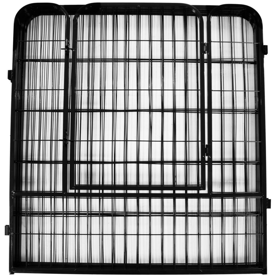 Tarc pentru animale de companie, din fier, forma configurabila, cu usa de acces, 4XL, 184x100x93cm, negru