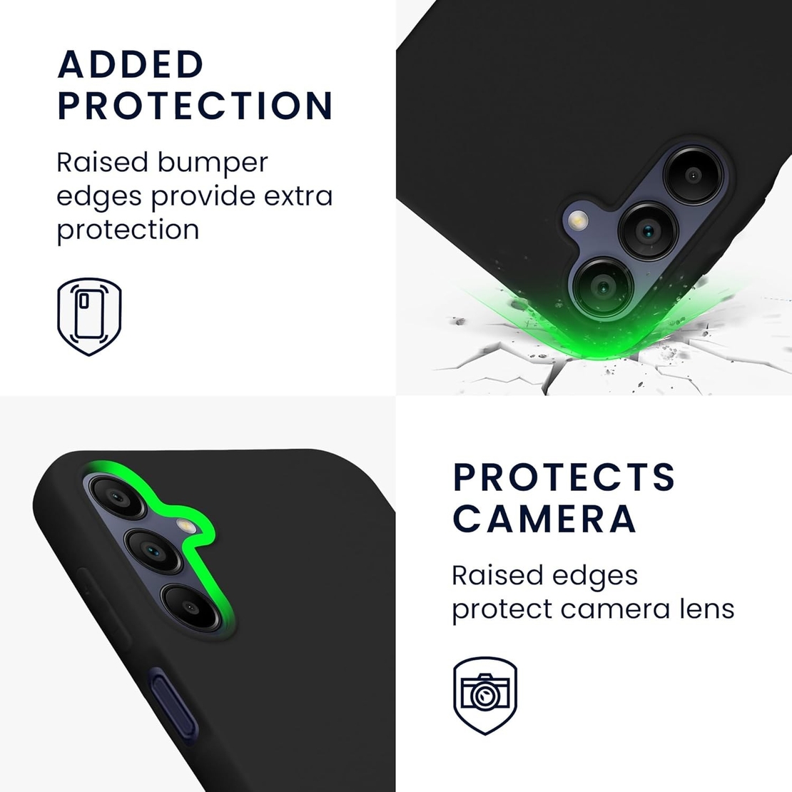 Husa de Protectie Matte TPU, Vafy, pentru Samsung Galaxy A35 5G, Protectie Camera, Antisoc, Antizgariere, Antialunecare, Acoperire Completa, Negru