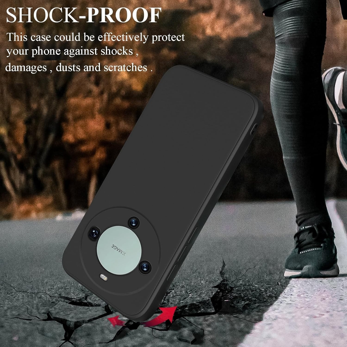 Husa de Protectie, Vafy, pentru Huawei Mate 60 Pro, Liquid Silicone, cu Microfibra pe Interior, Protectie Antisoc, Compatibil Incarcare Wireless, Negru