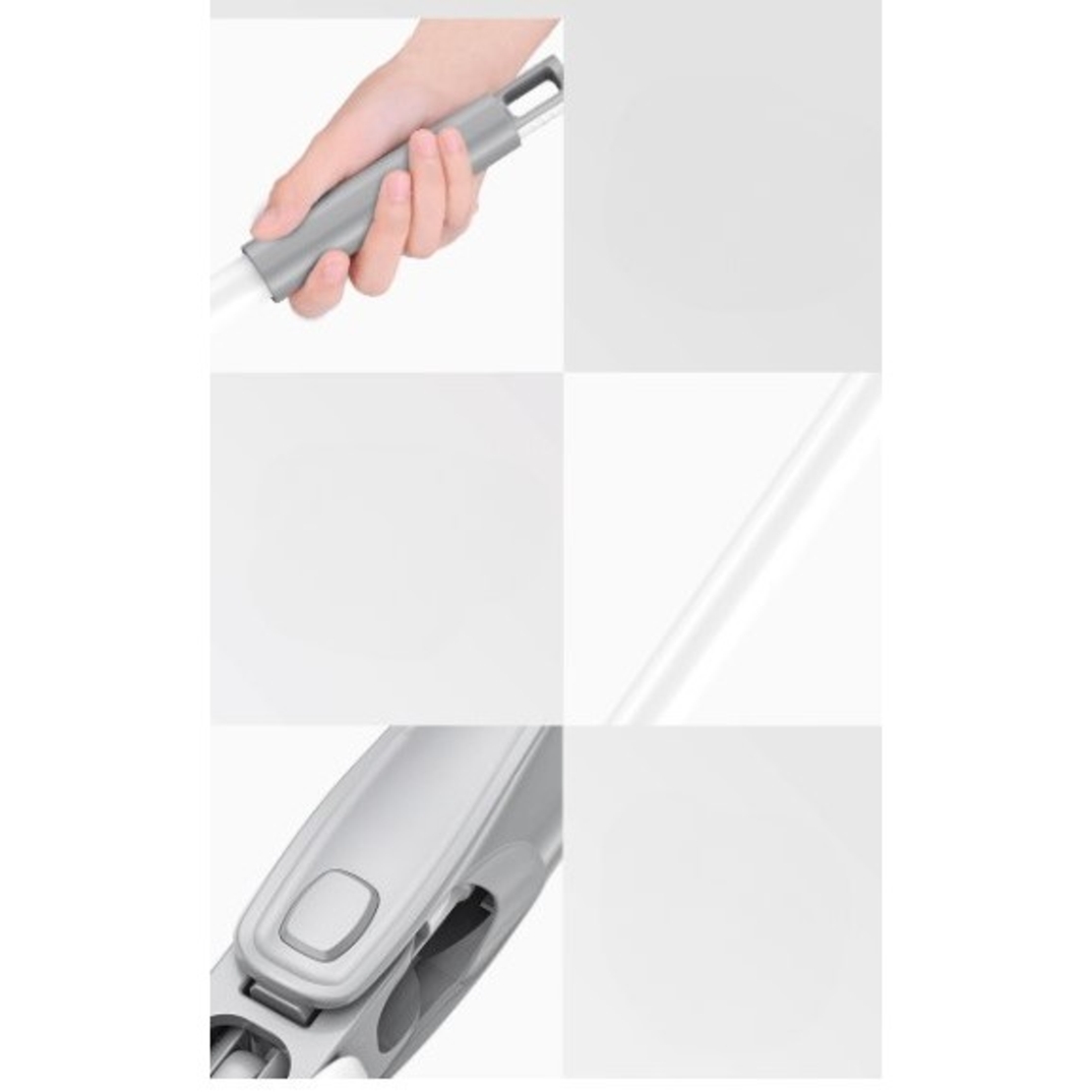 Mop Plat, Flippy, cu Sistem de Stoarcere, 2 Lavete Incluse, Lungime Telescopica 140 cm, Argintiu