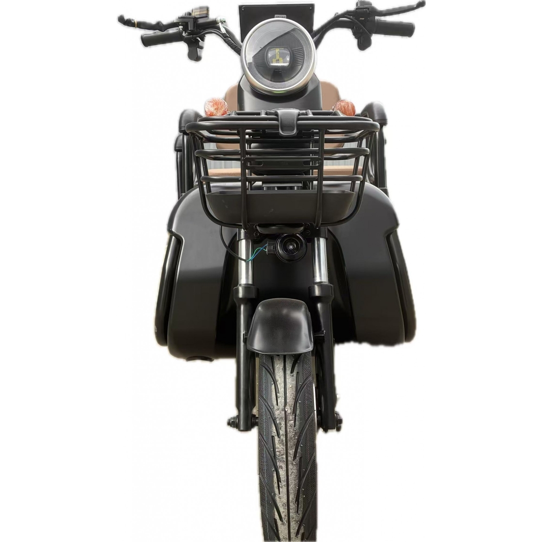 Triciclu Electric V6, Saige, Fara Permis, cu Doua Locuri, Motor 1800W, Baterie 72V24Ah, Autonomie 60km, 220x88x105 cm, Viteza Maxima 25km/h, Negru