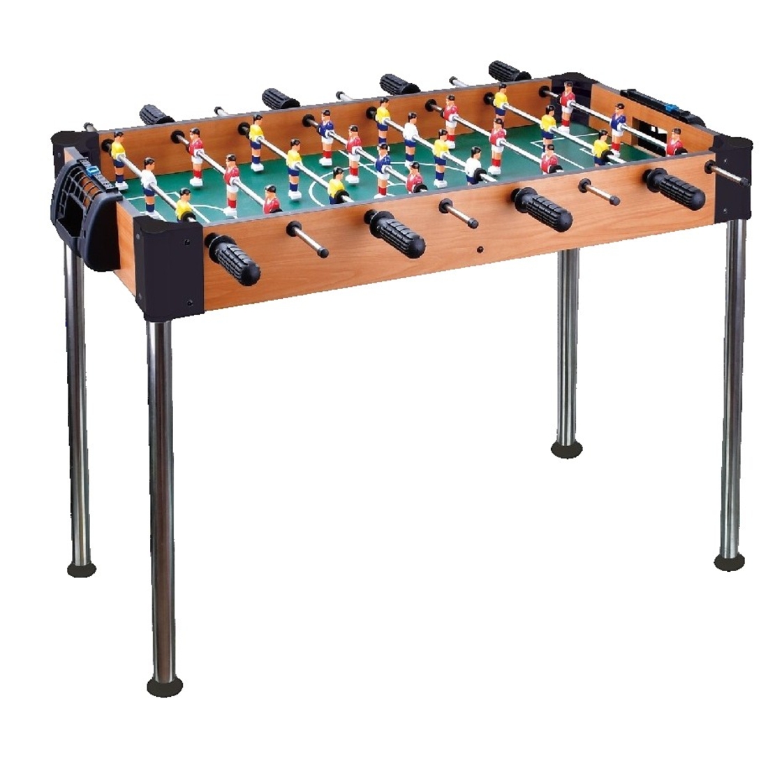 Masa de Fotbal, Flippy, cu Picioare Inalte, 8 Manere, Tablou de Scor, 86 x 62 x 65 cm, din Lemn/Otel si ABS, Maro