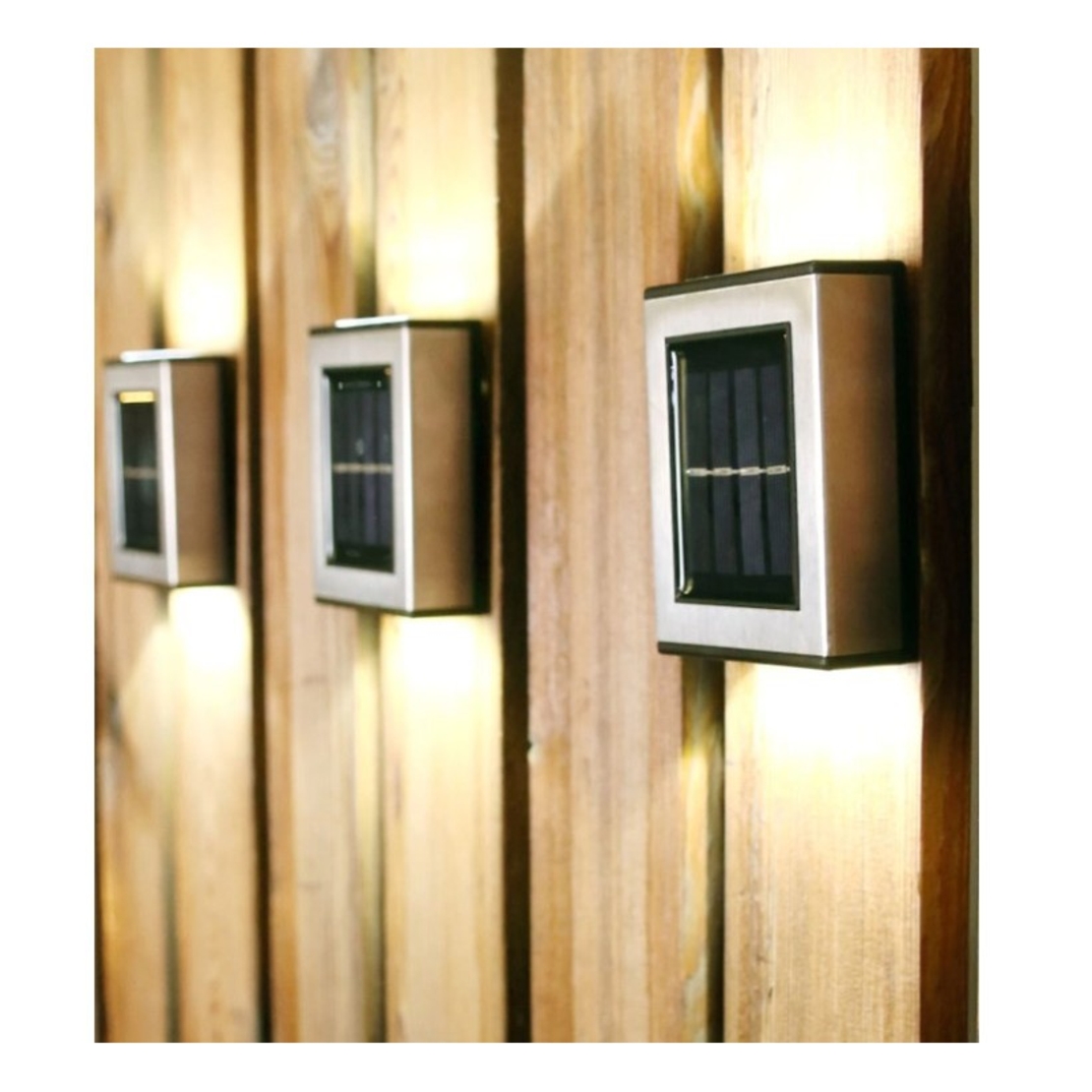 Aplica solara LED pentru Gradina, Flippy, Set 2 Bucati, ABS/Policarbonat, rezistenta la apa IP65, pentru trepte, borduri, terasa, 1.2V, 600mah, 10 x 7.5 x 3 cm, Lumina Alb Calda, Negru