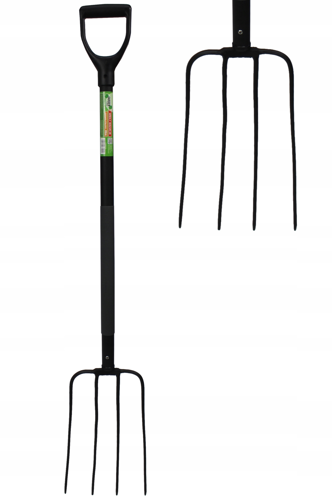 Furca pentru gradina din otel cu maner tip D, 120 cm, negru
