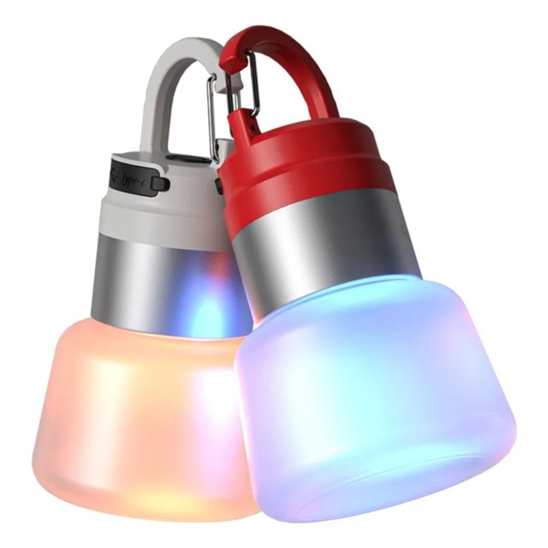 Lampa Portabila, Flippy, de Voiaj/Camping, Incarcare USB, IPX5, LED RGB, din ABS, 300 mAh, 10 x 5.5 x 5.5 cm, Alb