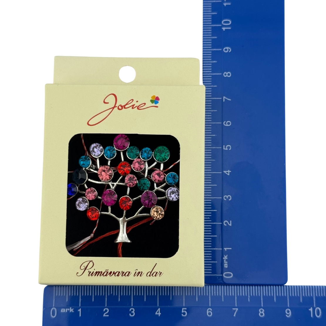 Martisor Brosa Medie, Jolie, Multicolora, Dimensiune Brosa 5 cm, Material Metal, Model Copacul Vietii