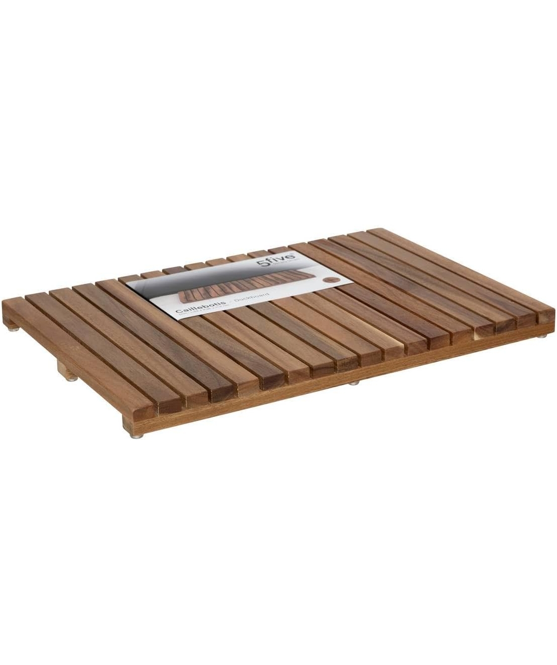 Gratar dus 5Five Acacia din lemn de salcam, antiderapant, 53x36x3 cm, natur