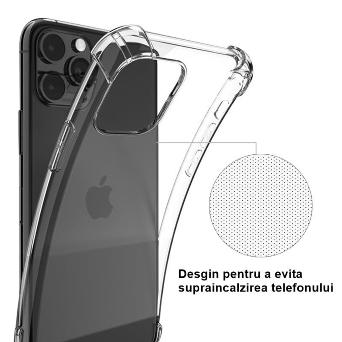 Husa de Protectie, Vafy, Compatibila cu Apple iPhone 16 Pro, TPU Antisoc, Protectie Colturi, 1.5 mm Transparent
