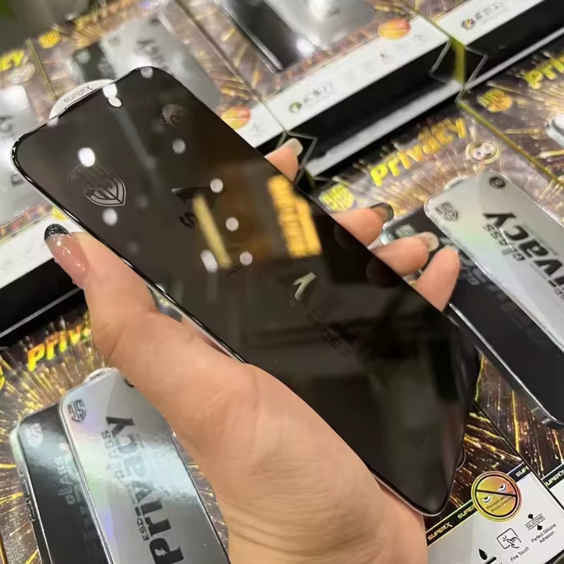 Folie de Protectie pentru Samsung Galaxy S23+, Vafy, Sticla Securizata ESD Antistatica, Super-X Privacy OG, Margini Negre, 0.30 mm, Transparent Inchis