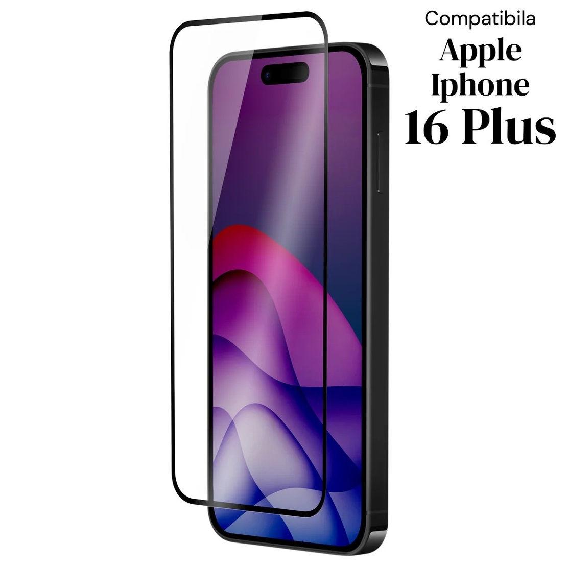 Folie de Protectie Ceramica, Vafy, Compatibila cu Apple iPhone 16 Plus, Ceramics 9D, Antisoc, Margini Negre, Transparent
