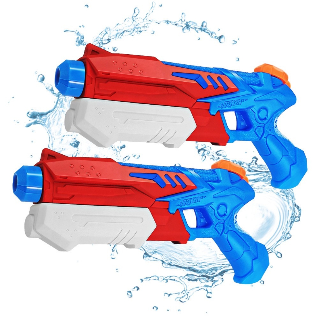 Pistol cu Apa pentru Copii, Rezervor, Pentru Piscina/Plaja, Flippy, 6ani+, Albastru deschis/Rosu, 300ML