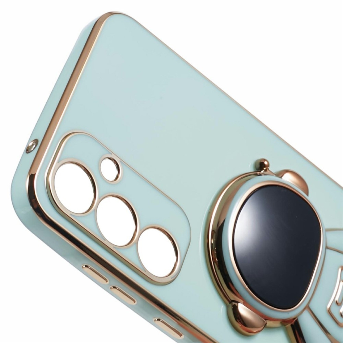 Husa Telefon 2in1, Vafy, Compatibila Samsung Galaxy S24 Ultra, Carcasa TPU cu Suport Inclus Tip Astronaut, Protectie Camere, Verde
