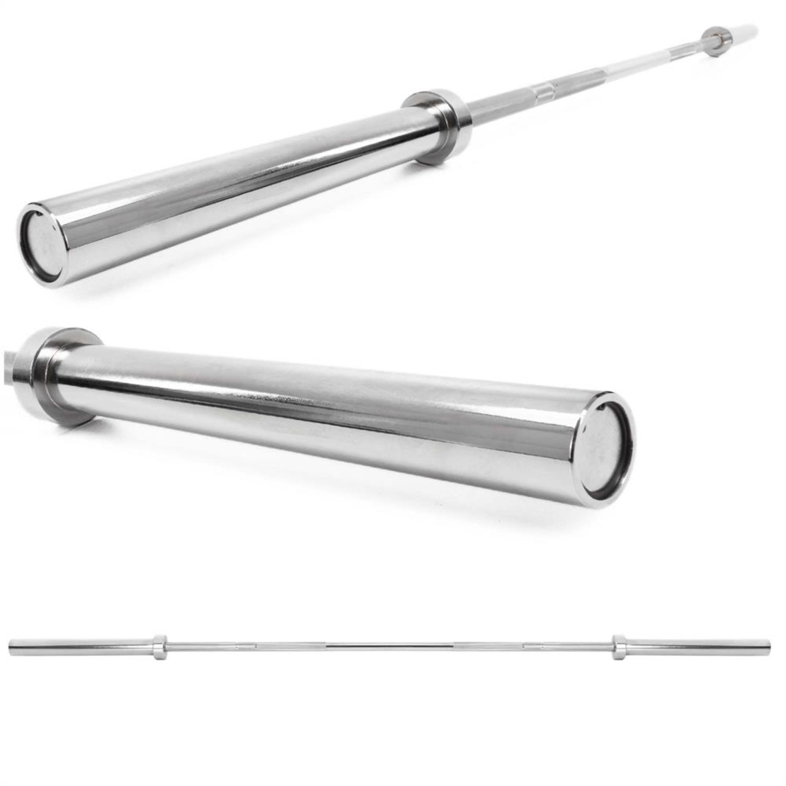 Bara olimpica pentru greutati 220 cm, diametru 50 mm, otel cromat, incarcare maxima 200 kg
