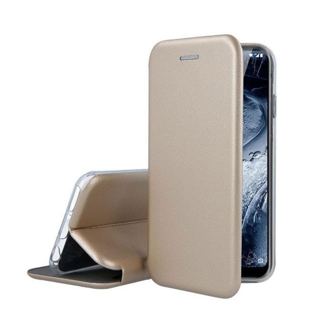 Husa de protectie Vafy compatibila cu Apple iPhone 12 Pro Max Magnet Book Case Auriu