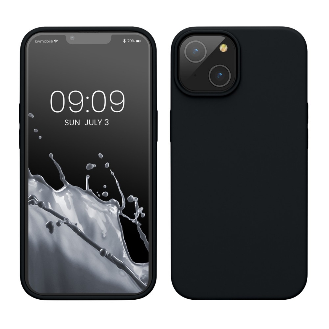 Husa pentru Apple iPhone 14 Pro Max Vafy, Liquid Silicone, cu Microfibra pe interior, Protectie Antisoc, Negru