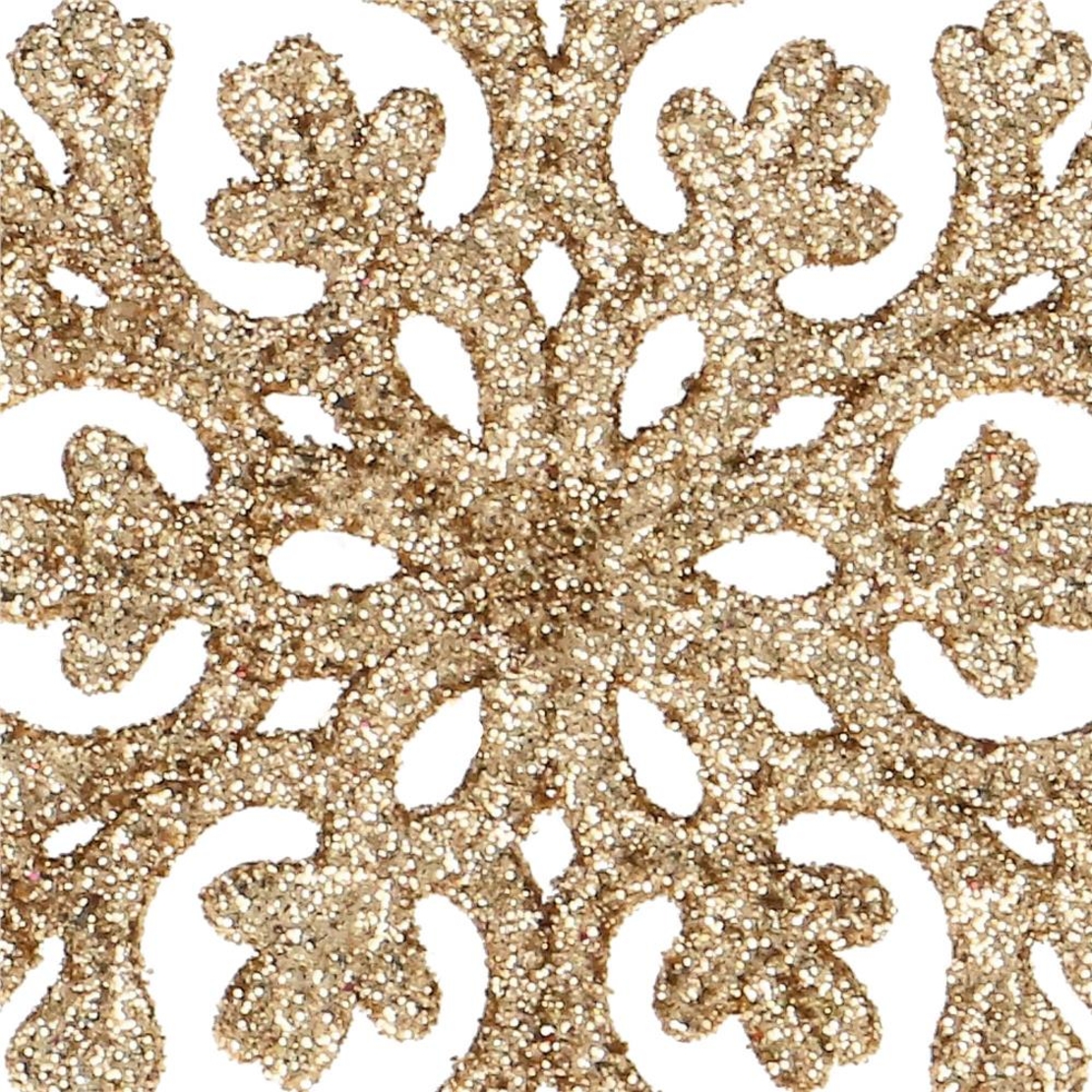 Decoratiune brad fulg de zapada, set 8 bucati, 8cm, auriu