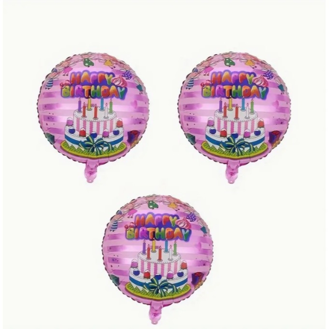 Balon din Folie Metalizata, Flippy, Figurine, Model 1, Happy Birthday, Tematica Aniversare, 45 cm, Ambalaj Individual, Pai Inclus, Umflare cu Aer sau Heliu, Multicolor