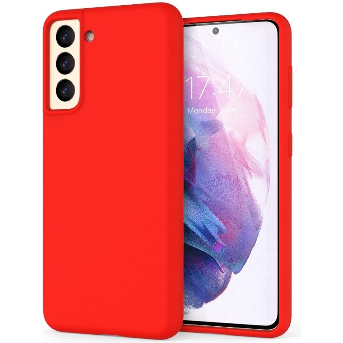 Husa protectie Vafy compatibila cu Samsung S21 5G Liquid Silicone Case Rosu
