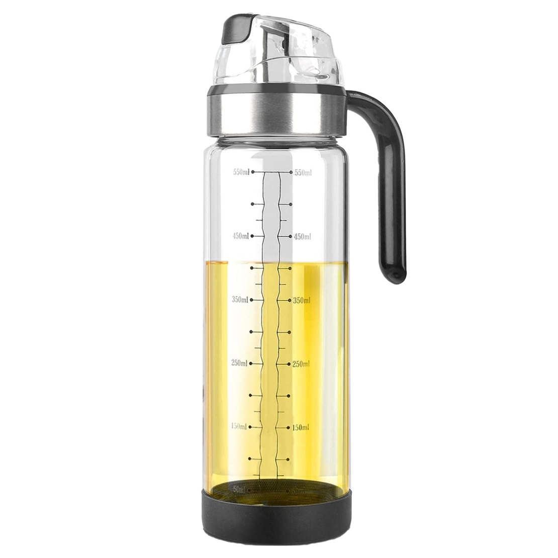 Sticla de ulei etansa cu deschidere inchidere, Vafy, Dispenser de ulei de bucatarie, Sos de soia, Otet, 500 ml, Transparent