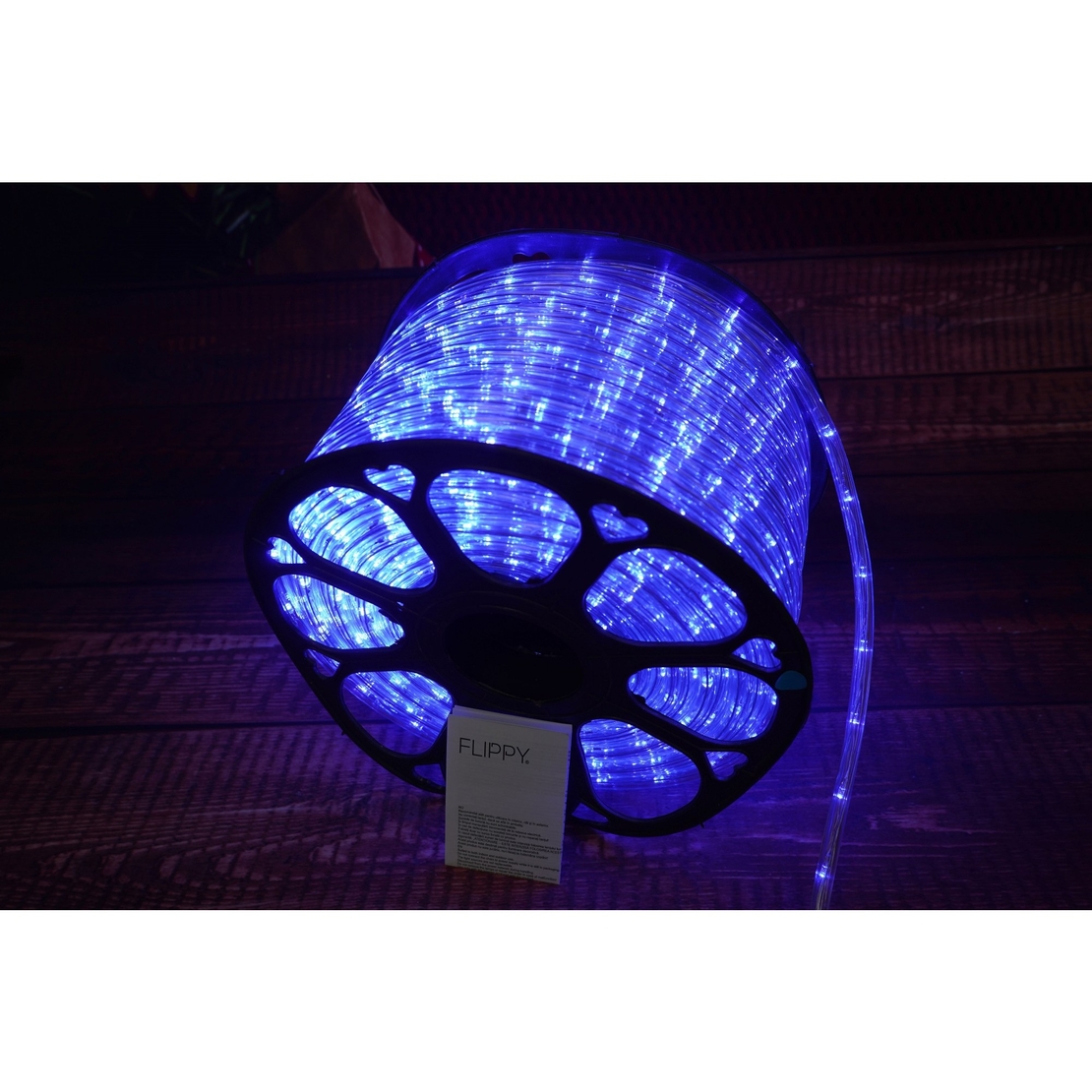 Instalatie Craciun, 24 m, 576 Led-uri, Furtun Luminos, Albastru, Transformator, Sectionabila, 220 V, Vafy