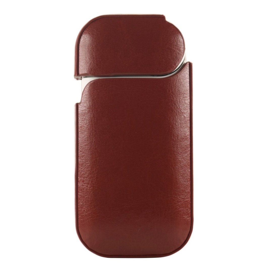 Husa Vafy pentru IQOS 2.4 Plus, Capac de Protectie, Anti Soc si Zgarieturi, din Piele Ecologica, 43 g, 12 x 6 x 2.5 cm, Maro