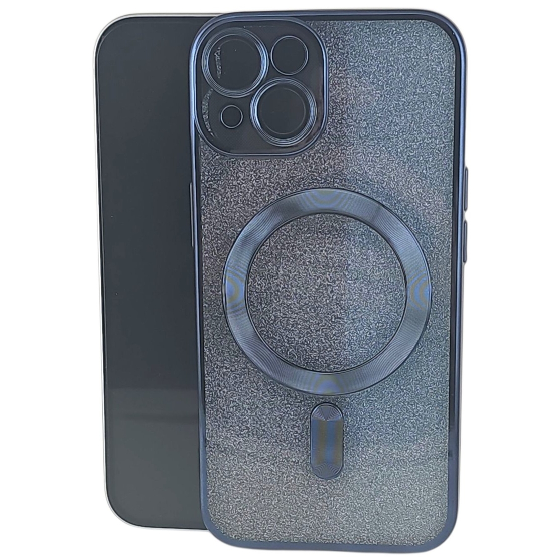 Husa de Protectie 2 in 1, Vafy, pentru Apple iPhone 14 Plus, Compatibila MagSafe, Magnetica, cu Protectie Lentila, din TPU, Albastru Marin