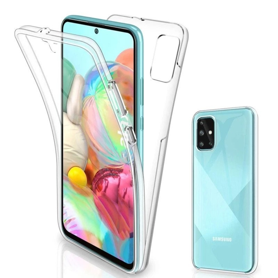 Husa de protectie Flippy® pentru Samsung J1 2016 Full Tpu 360 V2 Transparent cu margini albe
