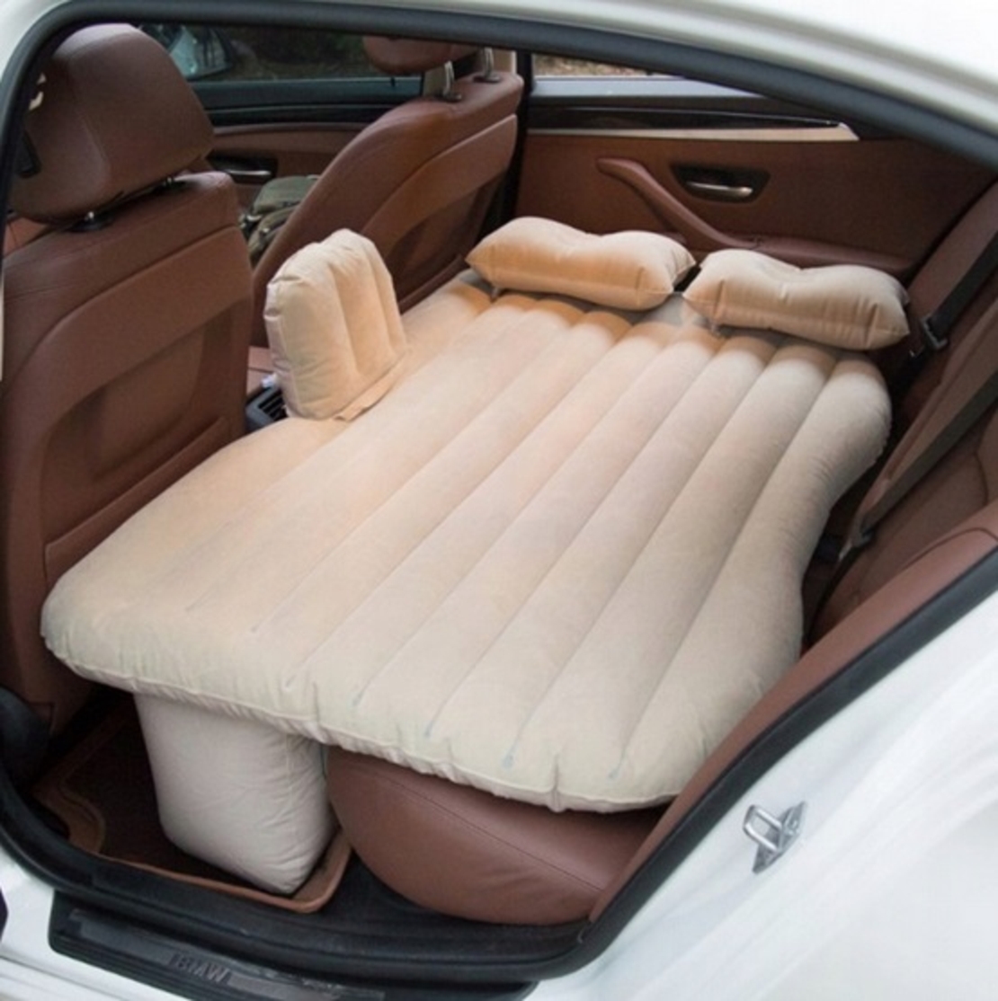 Saltea gonflabila auto, 130x80 cm – pat pentru masina, cu 2 perne, pompa si accesorii