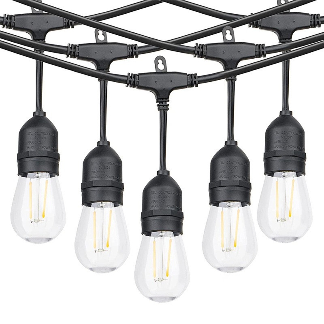 Ghirlanda Luminoasa, Flippy, cu Transformator, 10 m, 10 LED-uri Model Bulb, Interconectabila, IP44, Alb Cald