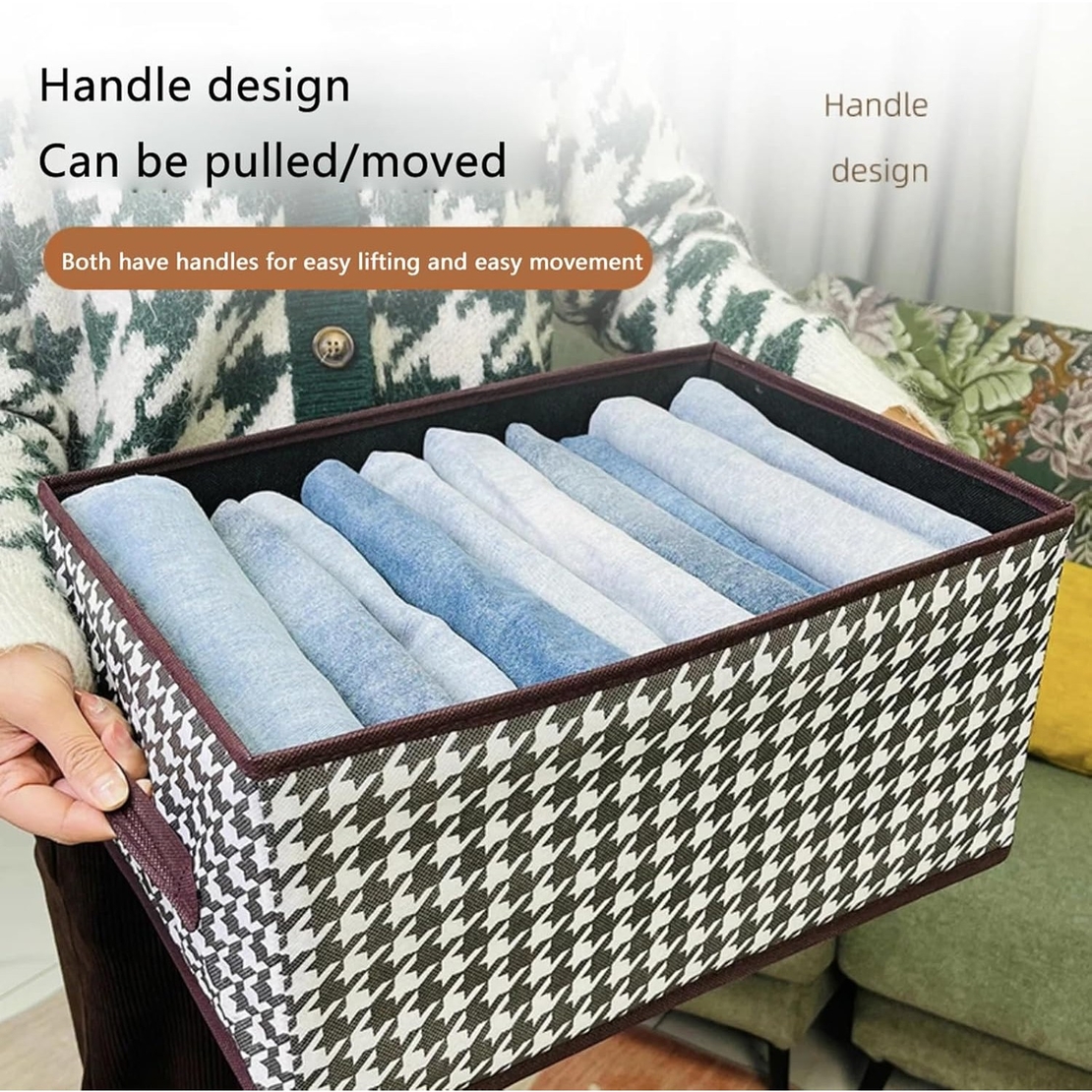 Cutie De Depozitare, Flippy, Pentru Haine, Lenjerie, Sosete Si Sutiene, Material Textil, 7 Compartimente, 44x30x20 cm, Culoare Alb-Negru