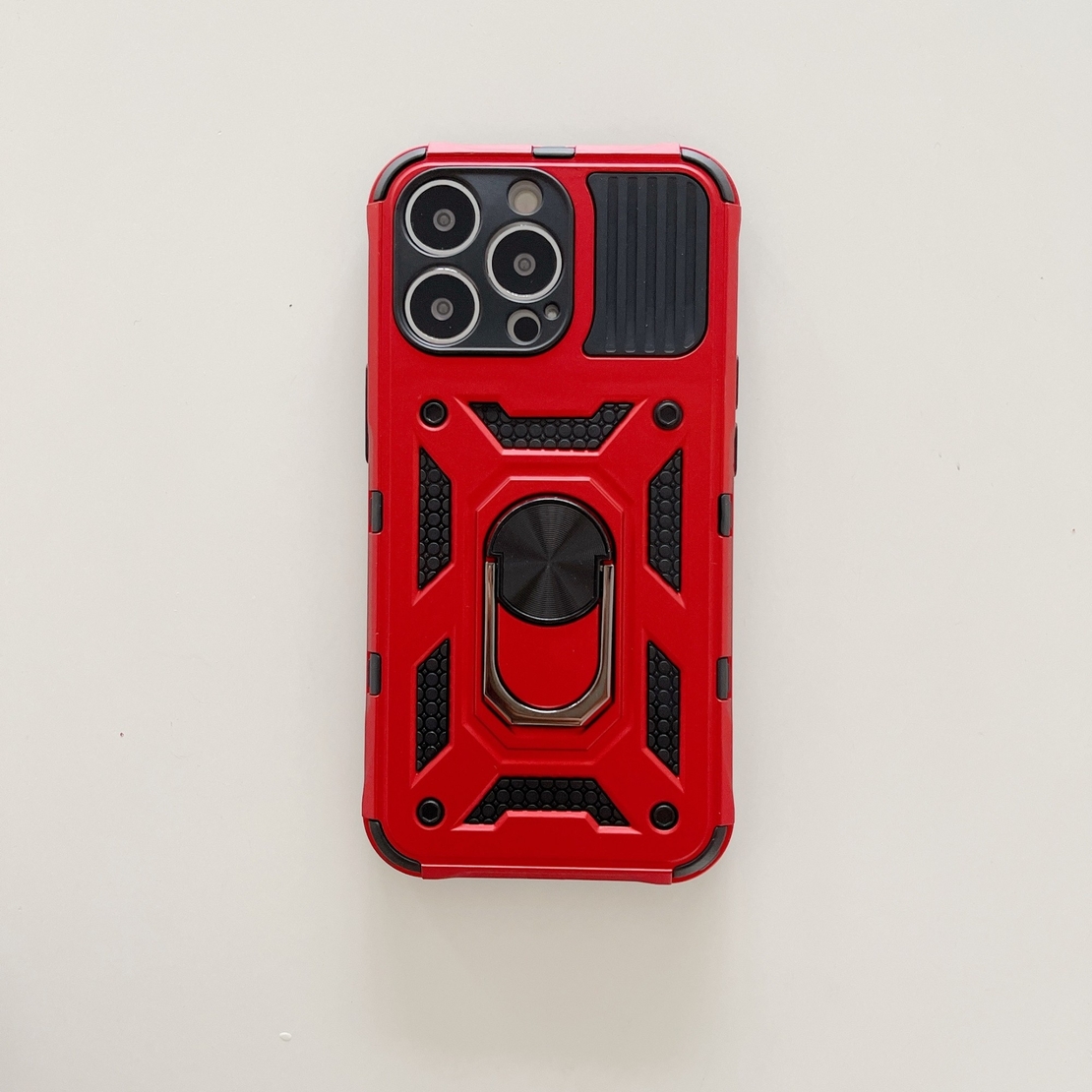 Husa de protectie Vafy compatibila cu Apple iPhone 13 Pro Defender Model 4 cu suport,Rosu