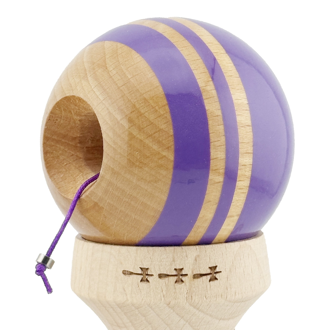 Kendama X Originala RAINBOW, Profesionala, Flippy, Cupe Mari KING SIZE V3, Super Sticky, Gaura in Baza, Rulment Metalic, din lemn 18 cm, Ata 62/65 cm, Indigo/Maro