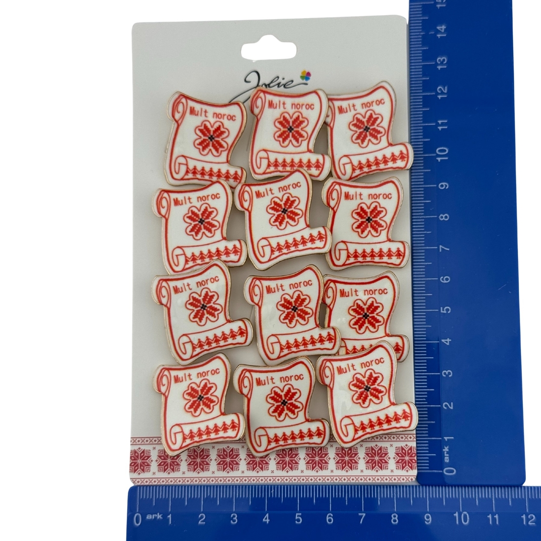 Set 12 Brose Martisor Primavara, Jolie, Model Papirus, cu Mesaj Mult Noroc