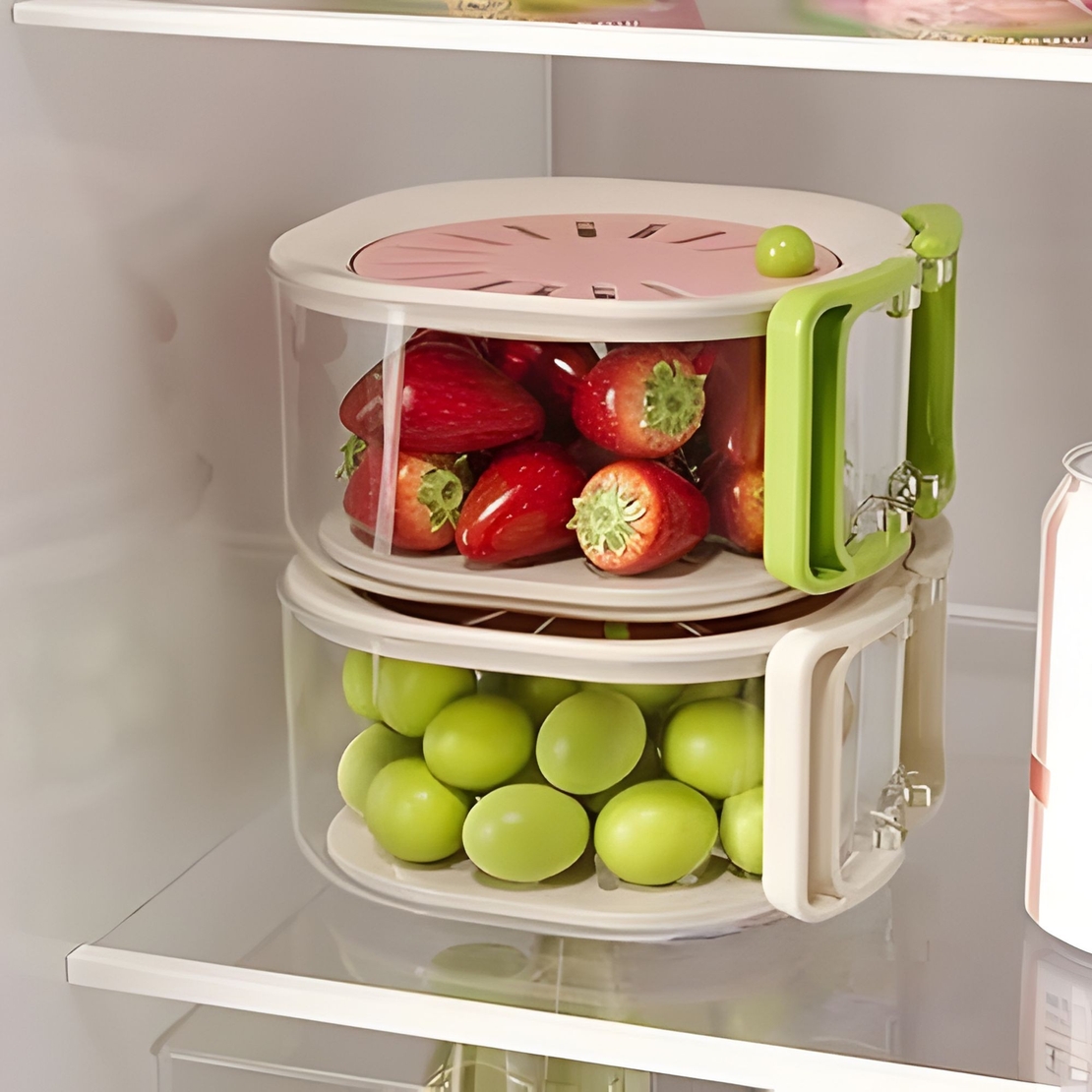 Cos de Scurgere pentru Fructe 2 in 1, Vafy, din Plastic Durabil, Filtru Telescopic, Scurgator de Fructe si Legume, pentru Uz Casnic, 15 x 15 x 8.5 cm, Roz/Bej