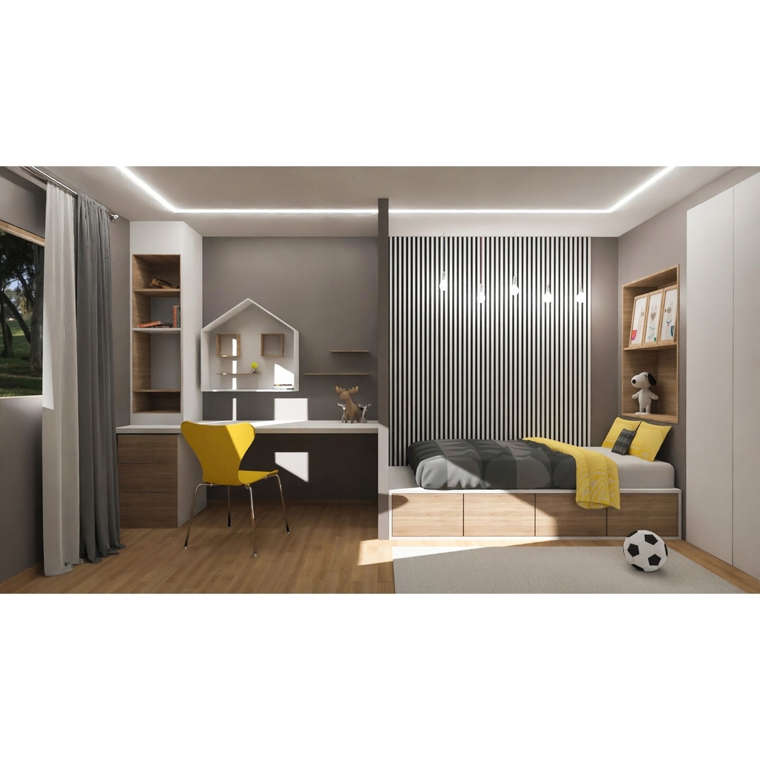 Riflaj MDF decorativ LDA PREMIUM de tip Panou Acustic, Alb Mat, 260x40 cm