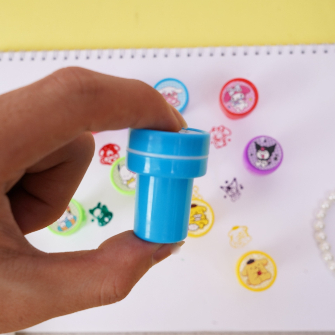 Set 10 Stampile, Flippy, pentru Copii 4-6 Ani, Model Printese din Desene, 20 x 5 x 2 cm, Multicolor