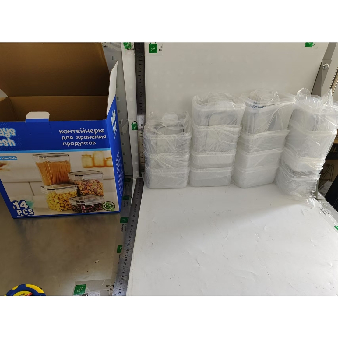 Cutii de depozitare alimente, Flippy, Set din 15 Cutii pentru Condimente, Cereale, Cutii pentru Bucatarie, din Plastic PP, Cutii Alimentare, Diferite Dimensiuni, Transparente