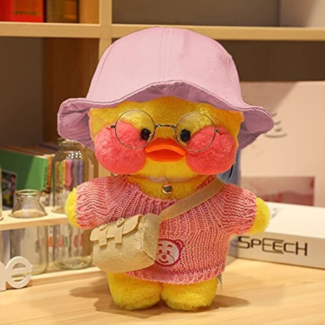 Jucarie de plus Ratusca Lalafanfan Flippy, Haine si Accesorii Random, Galben