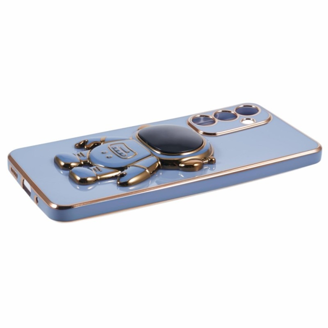 Husa Telefon 2in1, Vafy, Compatibila Samsung Galaxy S24 Ultra, Carcasa TPU cu Suport Inclus Tip Astronaut, Protectie Camere, Albastru