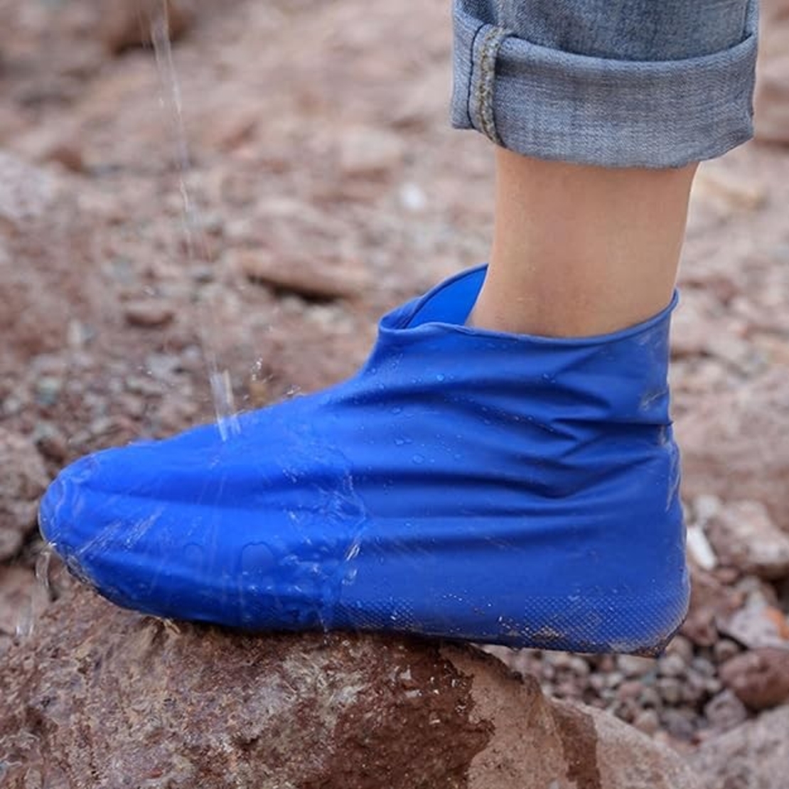 Husa Incaltaminte, Flippy, Impermeabila, Antiderapanta, din Latex, 13 x 13 x 2 cm, Marime L 41-47 cm, Albastru