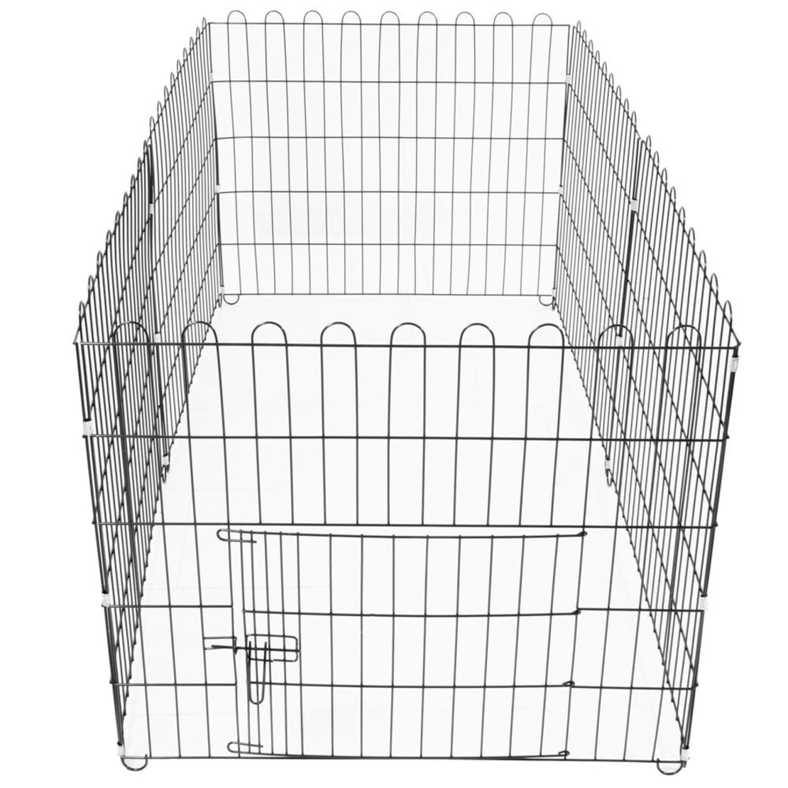 Tarc pentru animale de companie, din fier, forma configurabila, cu usa de acces, 3XL, 165x85x73cm, negru