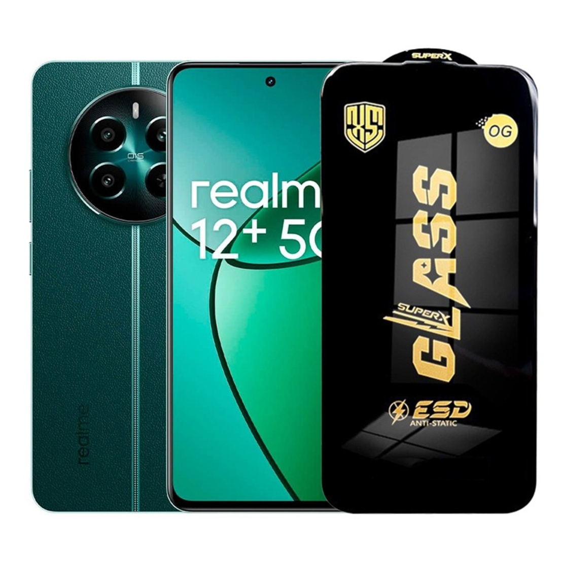 Folie de Protectie pentru Realme 12+, Vafy, Sticla Securizata ESD, Margini Negre, Rezistenta la Zgirieturi, Antistatica, 0.35 mm, Transparenta