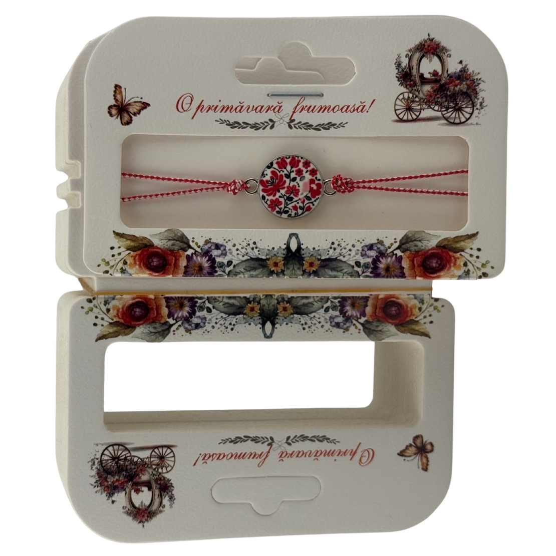 Set 100 Bucati Ambalaje de Carton pentru Martisor, Flippy, Cutii Bratara, Model Caleasca