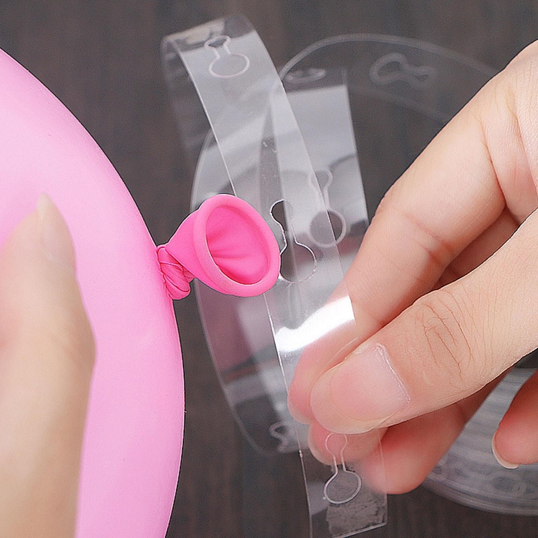 Banda Transparenta pentru Prinderea Baloanelor, Flippy, din PVC, 5 m, Gauri Duble, Transparent