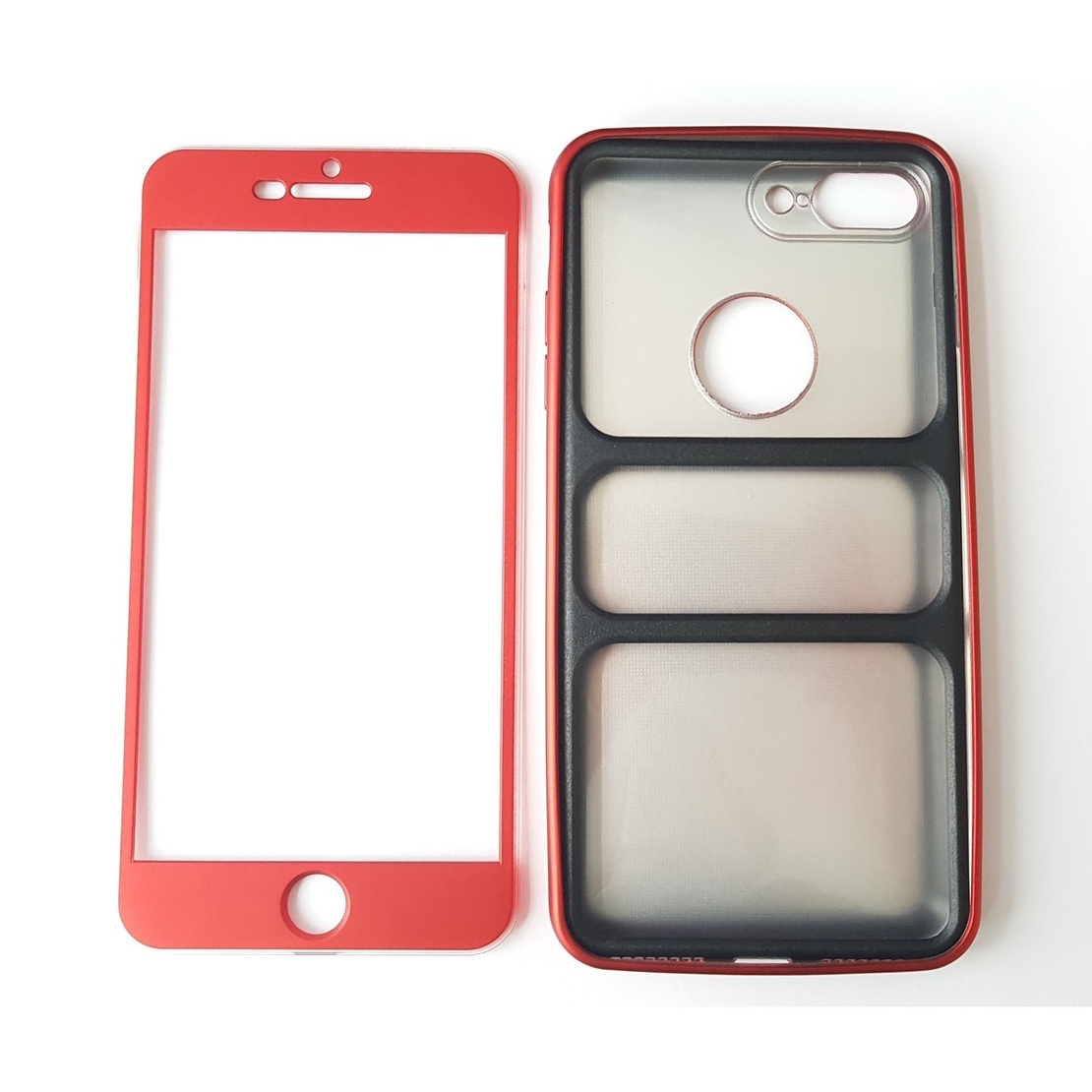 Husa Apple iPhone 7 Plus Full Silicone 360 Rosu
