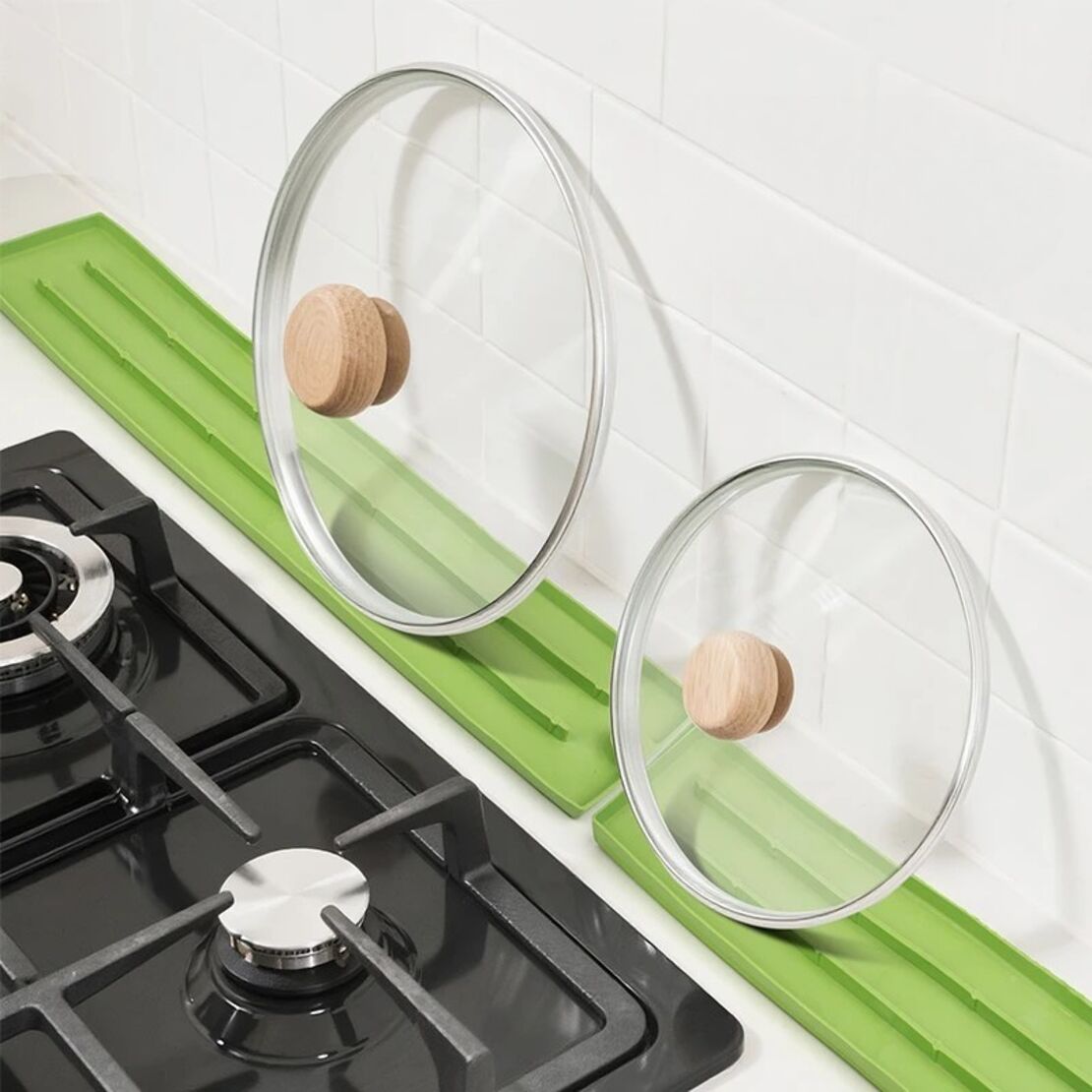Suport Scurgere Vase, Vafy, din Silicon, Anti-alunecare, 30 x 8 x 1 cm, Verde