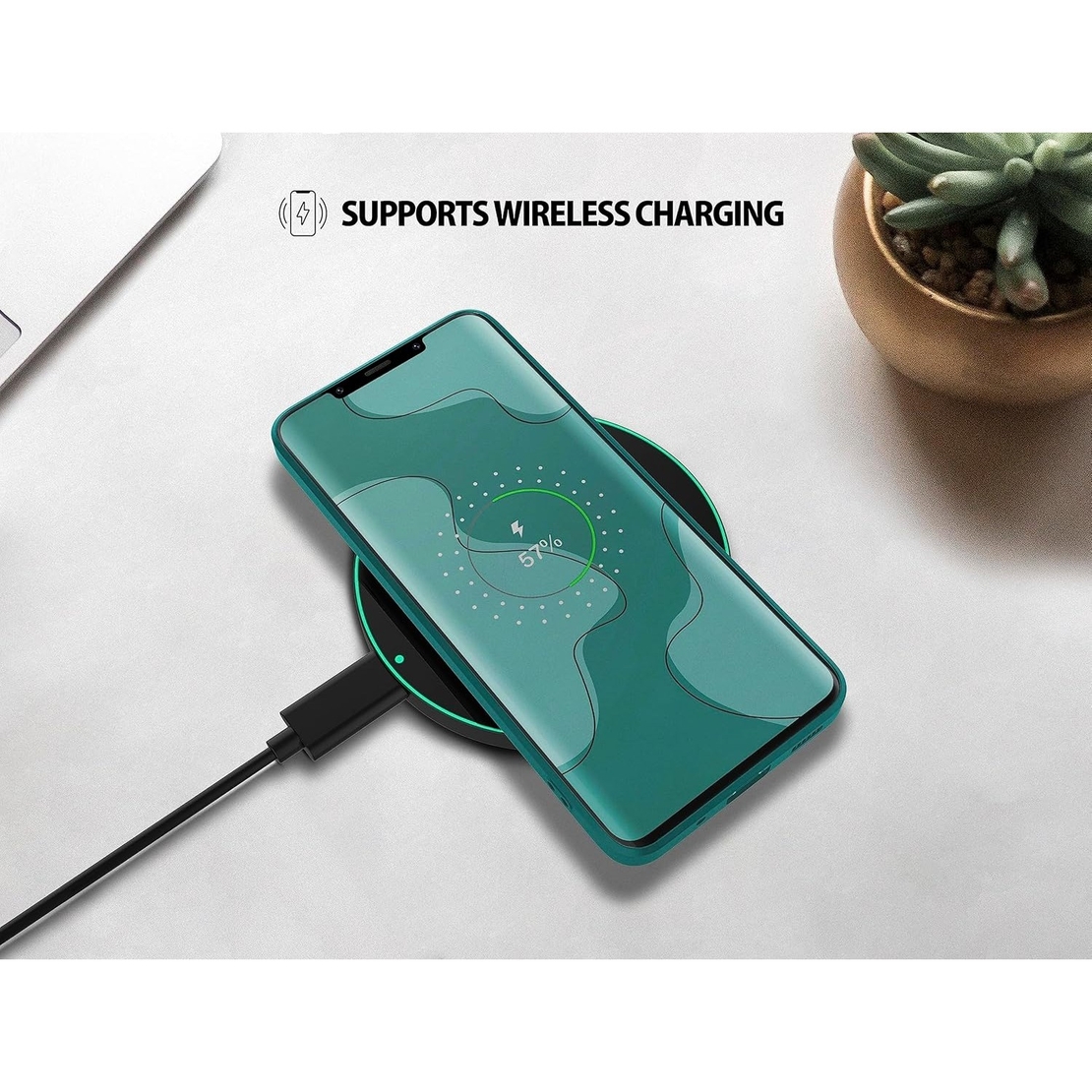 Husa de Protectie, Vafy, pentru Huawei Mate 50 Pro, Liquid Silicone, cu Microfibra pe Interior, Protectie Antisoc, Compatibil Incarcare Wireless, Verde